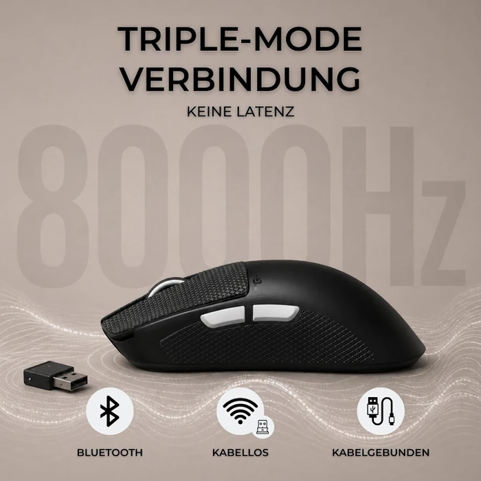 The G-Lab Kult Elite M150 8KHz Wireless Gaming Mouse, schwarz, USB/Bluetooth