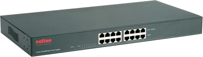 Roline / Secomp Rackmount Gigabit PoE-Injektor, 16x RJ-45, 110W PoE