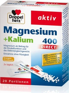 Doppelherz Magnesium + Kalium 400 Direct Portionsbeutel, 20 Stück
