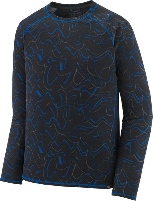 Patagonia Capilene Midweight Crew Funktionsshirt langarm small currents: endless blue (Herren)