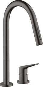 Hansgrohe Axor Citterio M 2-Loch 220 mit Ausziehbrause brushed black chrome