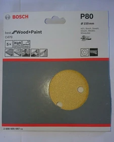 Bosch Professional C470 Best for Wood and Paint Schleifblatt K80, 150mm, 5 Stück