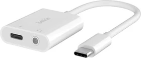 Belkin RockStar 3.5-mm-Klinken-Audio- und USB-C-Ladeadapter weiß