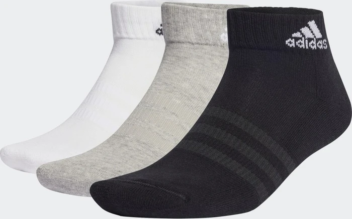 adidas Cushioned Sportswear Ankle Socken medium grey heather/white/black, 6 Paare
