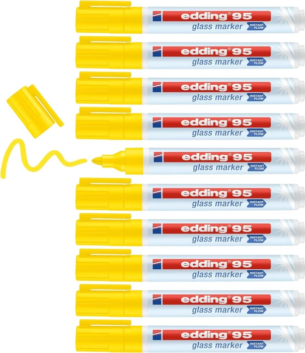 edding 95 Glasmarker gelb, 10er-Pack