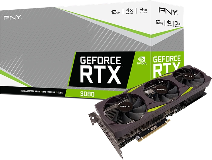 PNY GeForce RTX 3080 Uprising Triple Fan LHR, 12GB GDDR6X, HDMI, 3x DP