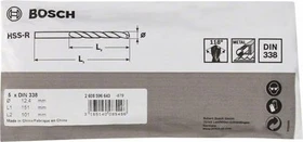 Bosch Professional HSS-R Spiralbohrer, 12.4x101x151mm, 5 Stück