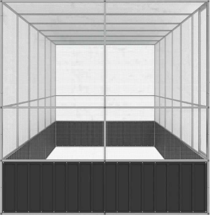 vidaXL Voliere, silber/grau, 625x212x207cm