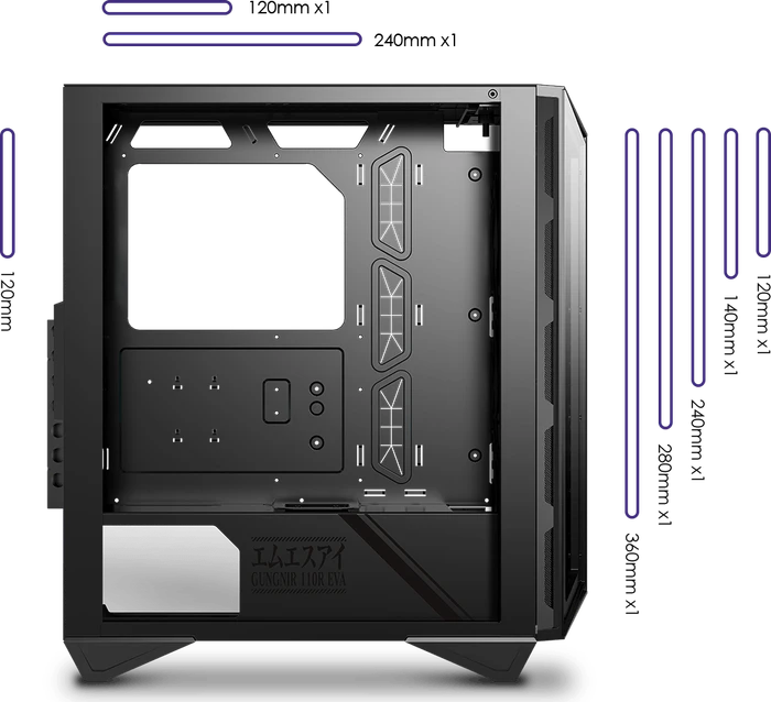 MSI MPG Gungnir 110R EVA e-PROJECT, Glasfenster