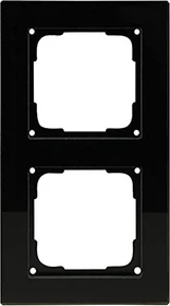 Opus Fusion Glas Abdeckrahmen 2-fach, schwarz/schwarz