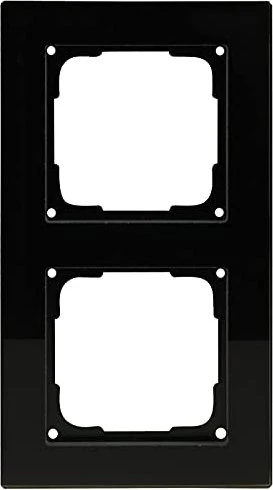 Opus Fusion Glas Abdeckrahmen 2-fach, schwarz/schwarz