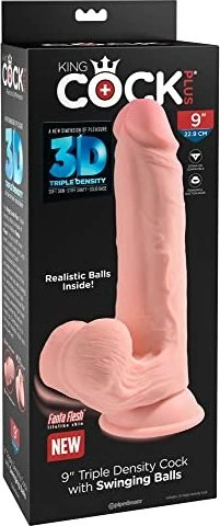 Pipedream King Cock Plus 9" Triple Density Cock with Swinging Balls
