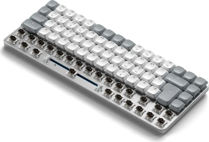 Satechi SM1 Slim Mechanical Backlit BT Keyboard, Light, weiß/grau, low-profile BROWN Switches, USB/Bluetooth, DE