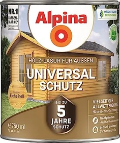 Alpina Farben Universal-Schutz Holz-Lasur außen eiche hell, 750ml
