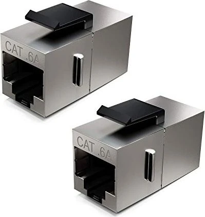 deleyCON Keystone Modul RJ-45 Modularkupplung, Cat6a, 2er-Pack