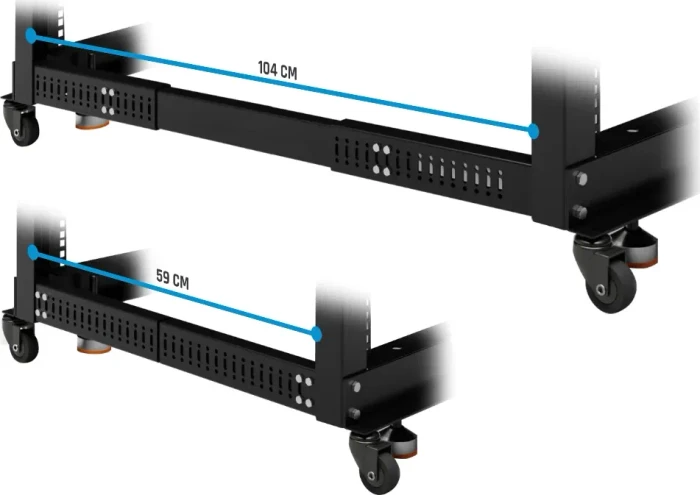 Alphacool ES 19" Open Frame Serverrack 15HE, tiefenvariabel, 1105mm tief