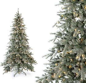Evergreen Künstlicher Weihnachtsbaum Fichte Frost, 180cm, inkl. LED-Beleuchtung