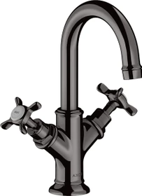 Hansgrohe Axor Montreux 2-Griff Waschbeckenarmatur 160 mit Kreuzgriffen und Ablauffernbedienung polished black chrome