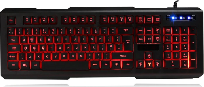 CiT WKB208 Avenger 3 Colour LED Iluminated Gaming Keyboard and Mouse, USB, UK