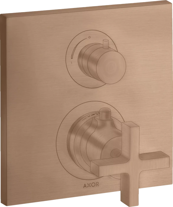 Hansgrohe Axor Citterio Thermostat mit Ab- und Umstellventil brushed red gold