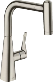 Hansgrohe Metris M71 220 2jet mit Ausziehauslauf edelstahl finish