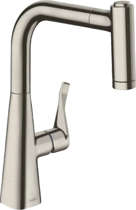 Hansgrohe Metris M71 220 2jet mit Ausziehauslauf edelstahl finish