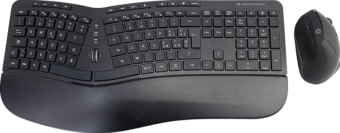 Conceptronic Orazio Ergo Wireless Ergonomic Keyboard and Vertical Mouse Kit schwarz, USB, IT
