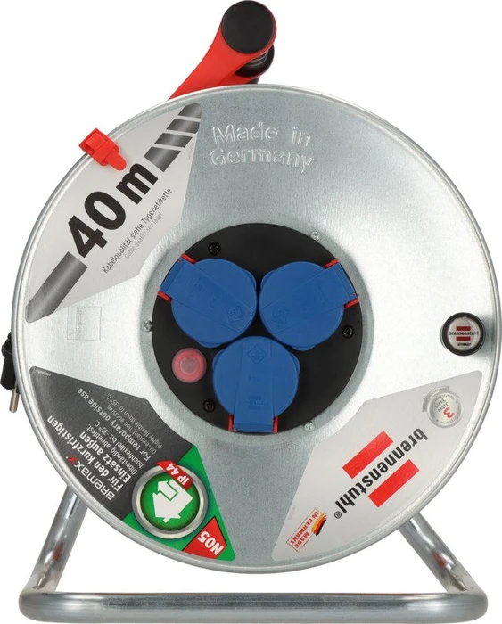 Brennenstuhl Garant S Kabeltrommel, Schuko auf 3x Schuko, 40m, IP44, AT-N05V3V3-F 3G1,5