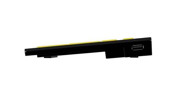 LogicKeyboard Nero Slim Line LargePrint PC, Black on Yellow, USB, DE