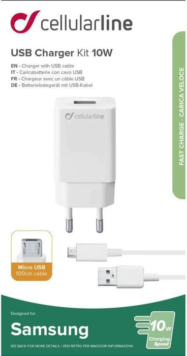Cellularline USB Charger Kit 10W Micro-USB Samsung weiß