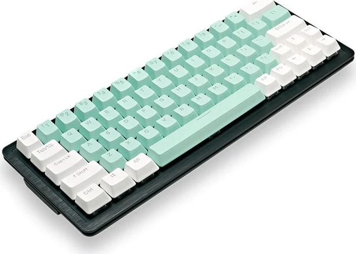 Mountain Mineral Keycap Set, Kunststoff (PBT) Double-Shot, weiß/türkis, 113 Tasten (104+9), ANSI-US