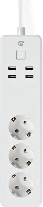 Nedis WLAN Smart-Steckdosenleiste 3-fach, 3680W, 4x USB-A, Smart-Steckdosenleiste