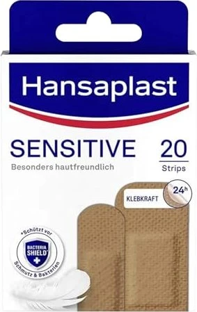Hansaplast Sensitive Hautfarben Medium Strips, 20 Stück
