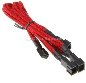 BitFenix 3-Pin auf 3x 3-Pin Verteiler, sleeved, 60cm, rot