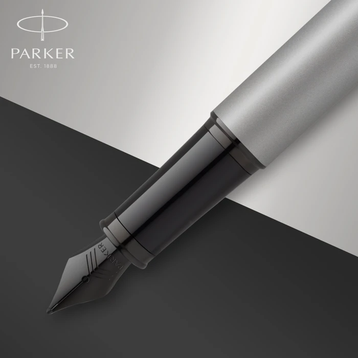 Parker IM Monochrome matte grey, rechte Hand, fein, Geschenkbox