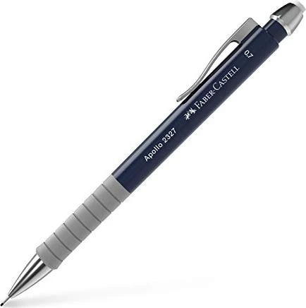 Faber-Castell Apollo 2327 Druckbleistift 0.7mm graphit, grau/dunkelblau, Radierer