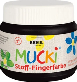 Kreul Mucki Stoff-Fingerfarbe, schwarz, 150ml
