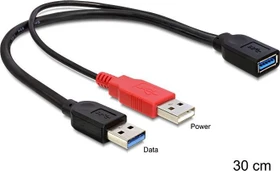 DeLOCK USB 3.0 Y-Kabel, USB 3.0 A [Buchse] auf 1x USB 3.0 A [Stecker], 1x USB 2.0 A [Stecker] (83176)