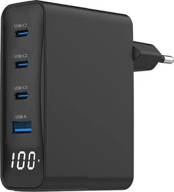 Gembird 4-Port GaN USB-Schnellladegerät 100W schwarz