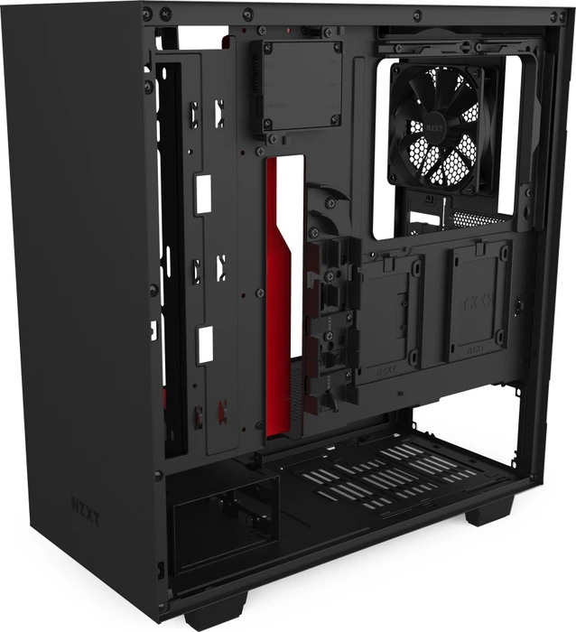 NZXT H510i, schwarz/rot, Glasfenster