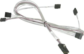 Supermicro mini SAS x4 [SFF-8087] auf 4x SATA Kabel, 76/66/54/45cm with Sideband 66cm Cable (CBL-0343L-01)