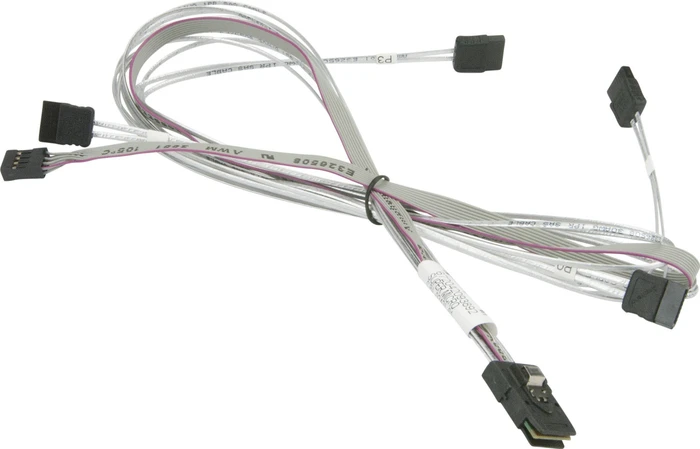 Supermicro mini SAS x4 [SFF-8087] auf 4x SATA Kabel, 76/66/54/45cm with Sideband 66cm Cable