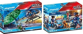 playmobil City Action Polizei-Hubschrauber Fallschirm-Verfolgung