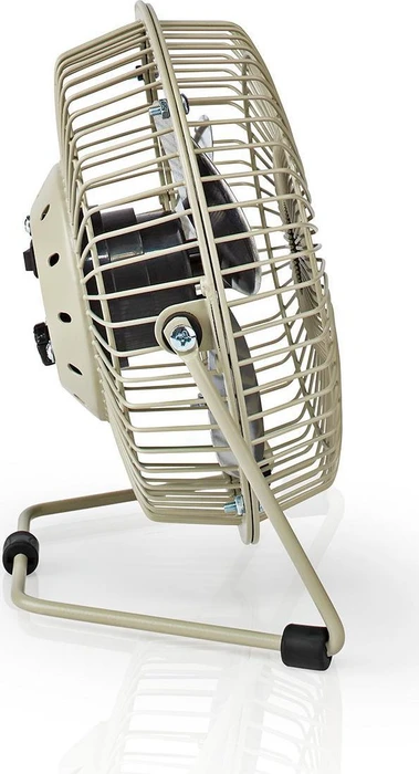 Nedis FNDK1GY15 USB Mini Tischventilator aus Metall 15cm grau