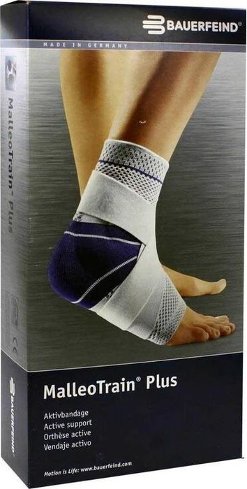 Bauerfeind MalleoTrain Plus Sprunggelenkbandage rechts Größe 2 titan, 1 Stück