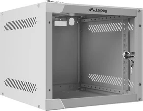 Lanberg WF10 Series 10" Rack Wandschrank 4HE, hängend, Flatpack, Glastür, IP20, RAL 7035, 310mm tief