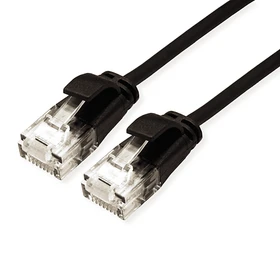 Roline / Secomp DataCenter Slim Patchkabel, Cat6a, U/UTP, RJ-45/RJ-45, 5m, schwarz