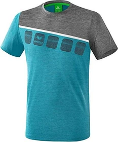 Erima 5-C Funktionsshirt kurzarm oriental blue melange/grey melange/white (Herren)