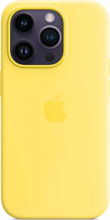 Apple Silikon Case mit MagSafe für iPhone 14 Pro kanariengelb