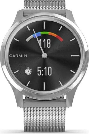 Garmin vivomove Luxe Aktivitäts-Tracker silver milanese/silver